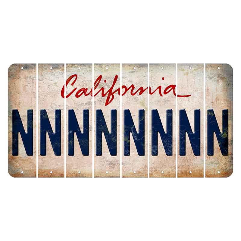 California White Cut License Plate Strips (Set of 8) N