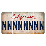 California White Cut License Plate Strips (Set of 8) N