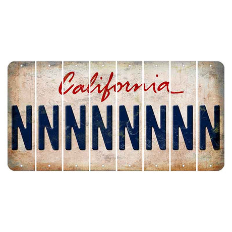 California White Cut License Plate Strips (Set of 8) N