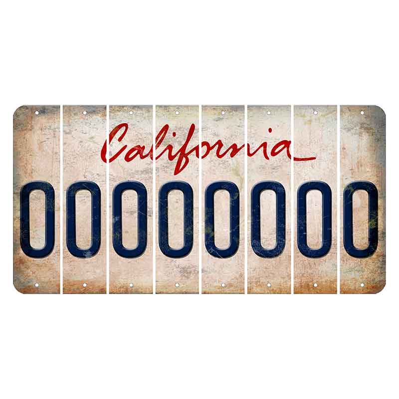 California White Cut License Plate Strips (Set of 8) O