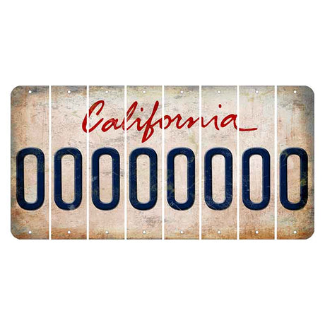 California White Cut License Plate Strips (Set of 8) O