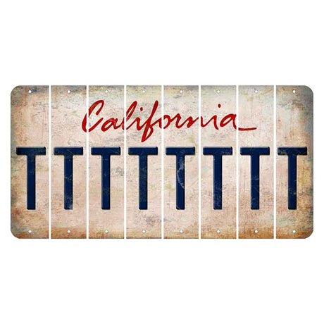 California White Cut License Plate Strips (Set of 8) T