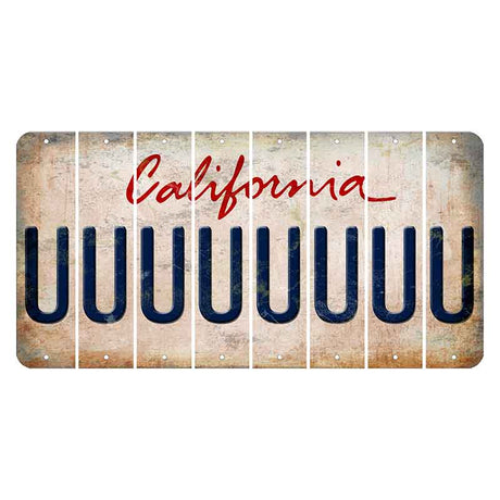 California White Cut License Plate Strips (Set of 8) U