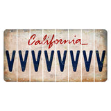 California White Cut License Plate Strips (Set of 8) V