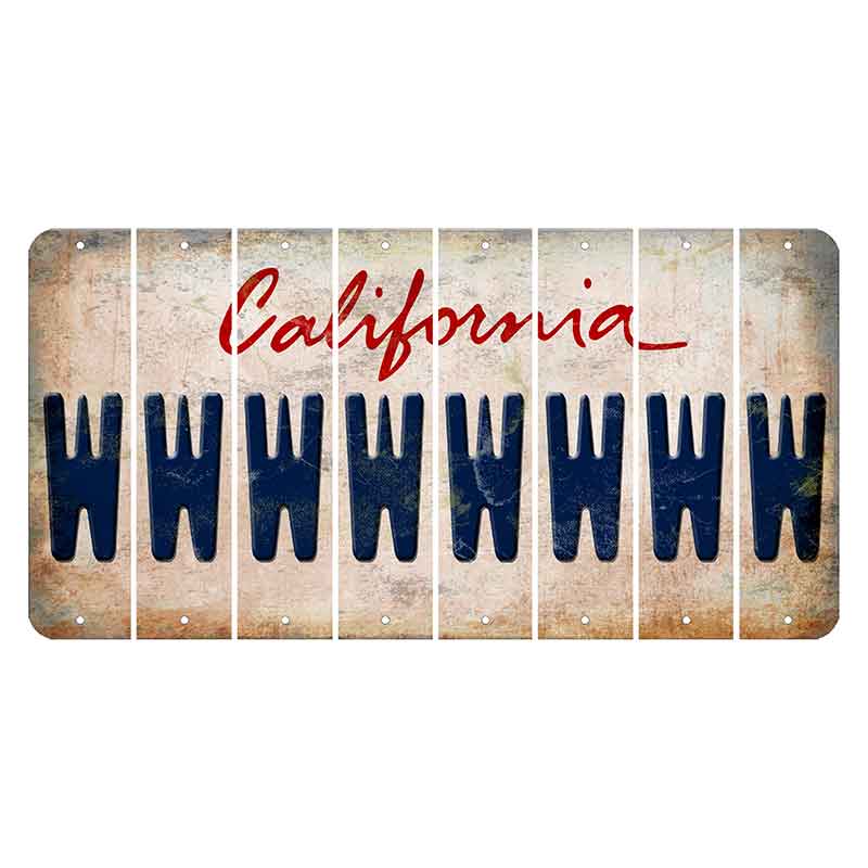 California White Cut License Plate Strips (Set of 8) W