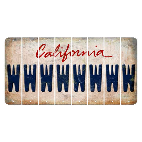 California White Cut License Plate Strips (Set of 8) W