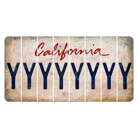 California White Cut License Plate Strips (Set of 8) Y