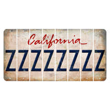 California White Cut License Plate Strips (Set of 8) Z