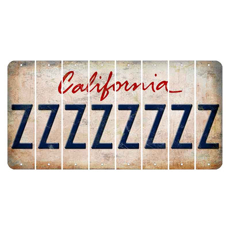 California White Cut License Plate Strips (Set of 8) Z