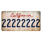 California White Cut License Plate Strips (Set of 8) 2