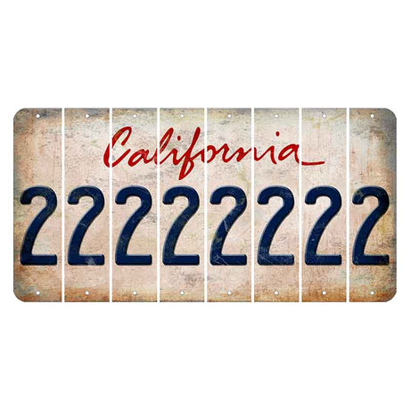 California White Cut License Plate Strips (Set of 8) 2