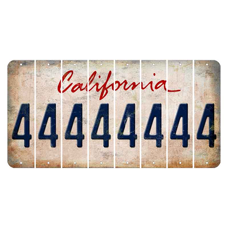 California White Cut License Plate Strips (Set of 8) 4