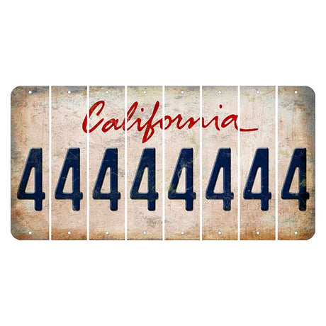 California White Cut License Plate Strips (Set of 8) 4
