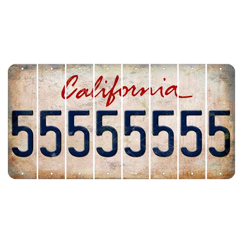 California White Cut License Plate Strips (Set of 8) 5