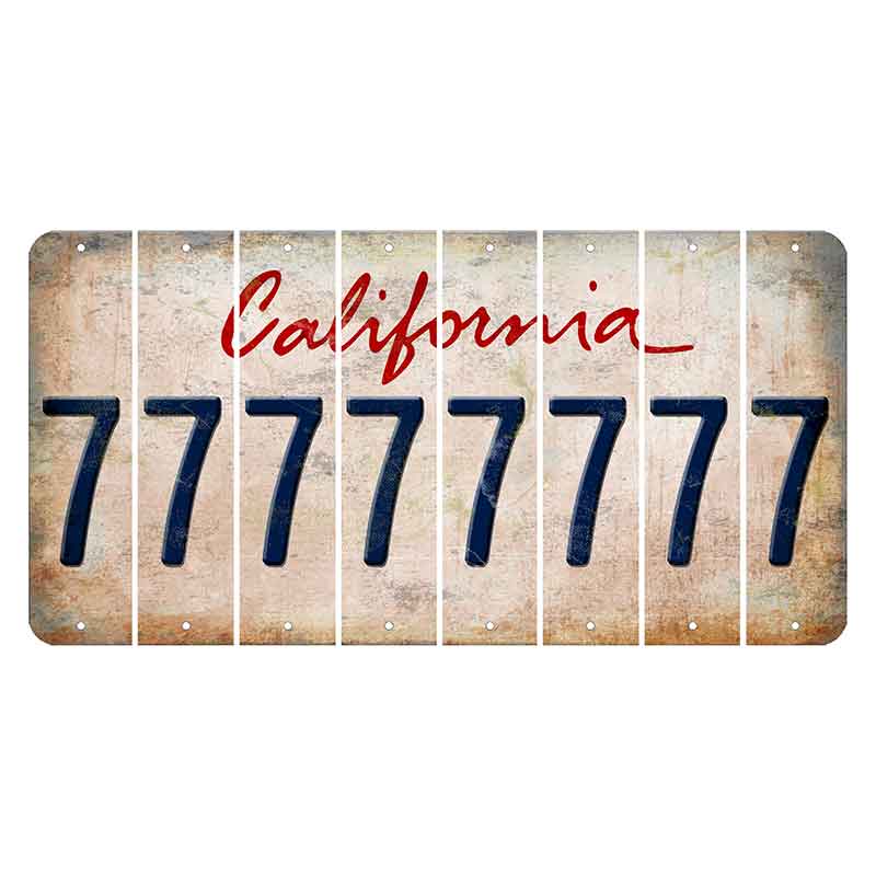 California White Cut License Plate Strips (Set of 8) 7