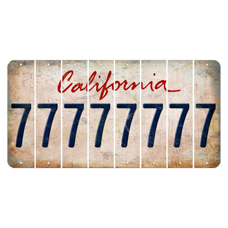California White Cut License Plate Strips (Set of 8) 7