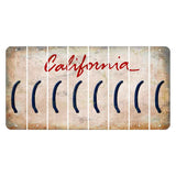 California White Cut License Plate Strips (Set of 8) Parenthesis - Left
