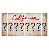 California White Cut License Plate Strips (Set of 8) Question Mark