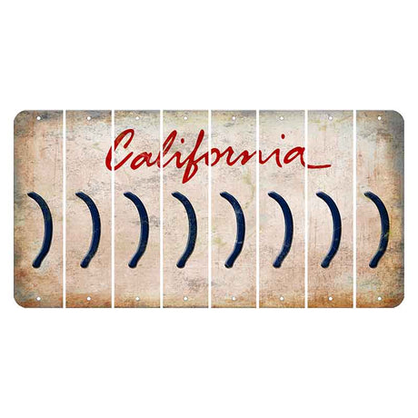 California White Cut License Plate Strips (Set of 8) Parenthesis - Right