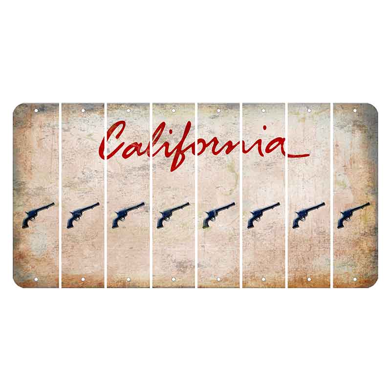 California White Cut License Plate Strips (Set of 8) Revolver