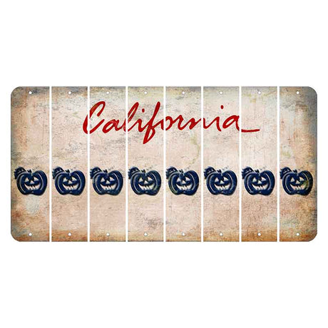 California White Cut License Plate Strips (Set of 8) Pumpkin