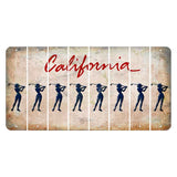 California White Cut License Plate Strips (Set of 8) Female Golfer