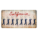 California White Cut License Plate Strips (Set of 8) Male Golfer