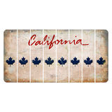 California White Cut License Plate Strips (Set of 8) Maple Leaf