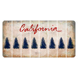California White Cut License Plate Strips (Set of 8) Pine Tree