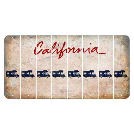California White Cut License Plate Strips (Set of 8) Camper