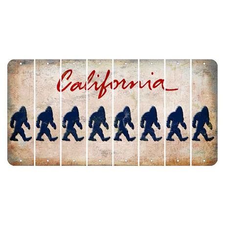 California White Cut License Plate Strips (Set of 8) Bigfoot