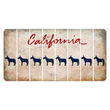 California White Cut License Plate Strips (Set of 8) Donkey