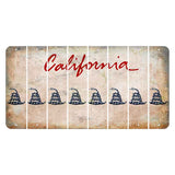 California White Cut License Plate Strips (Set of 8) Gadsden