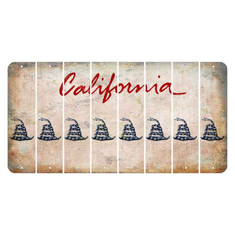 California White Cut License Plate Strips (Set of 8) Gadsden