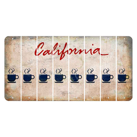 California White Cut License Plate Strips (Set of 8) Coffee Mug