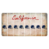 California White Cut License Plate Strips (Set of 8) Football Helmet