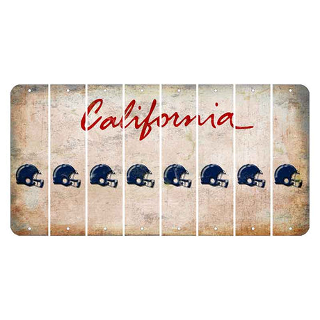 California White Cut License Plate Strips (Set of 8) Football Helmet