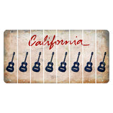 California White Cut License Plate Strips (Set of 8) Guitar