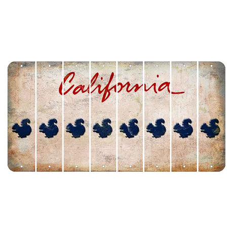 California White Cut License Plate Strips (Set of 8) Squirrel