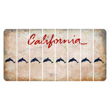 California White Cut License Plate Strips (Set of 8) Dolphin