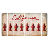 California White Cut License Plate Strips (Set of 8) Fire Hydrant