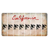 California White Cut License Plate Strips (Set of 8) Whale