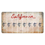 California White Cut License Plate Strips (Set of 8) Swordfish