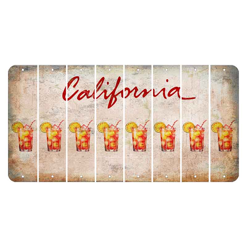 California White Cut License Plate Strips (Set of 8) Cocktail