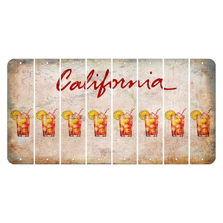 California White Cut License Plate Strips (Set of 8) Cocktail