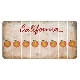 California White Cut License Plate Strips (Set of 8) Peach