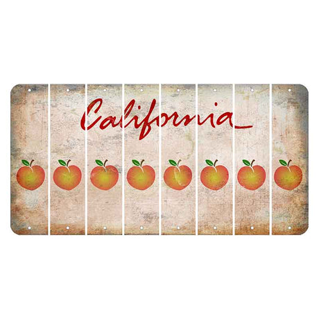 California White Cut License Plate Strips (Set of 8) Peach