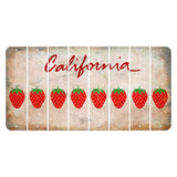 California White Cut License Plate Strips (Set of 8) Strawberry