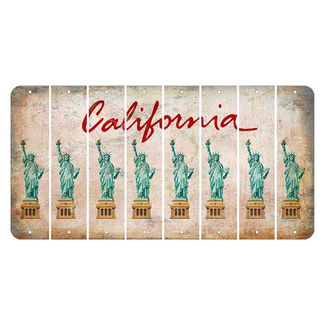 California White Cut License Plate Strips (Set of 8) Statue of Liberty