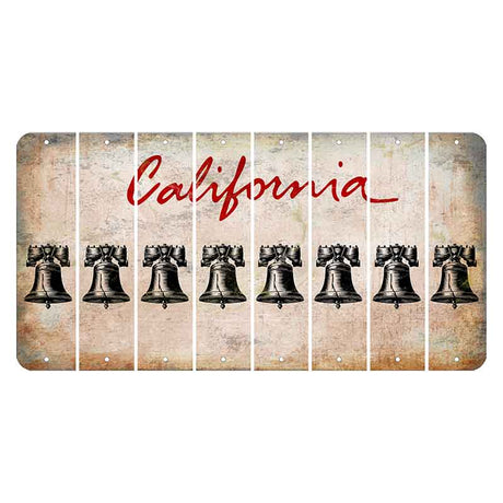 California White Cut License Plate Strips (Set of 8) Liberty Bell